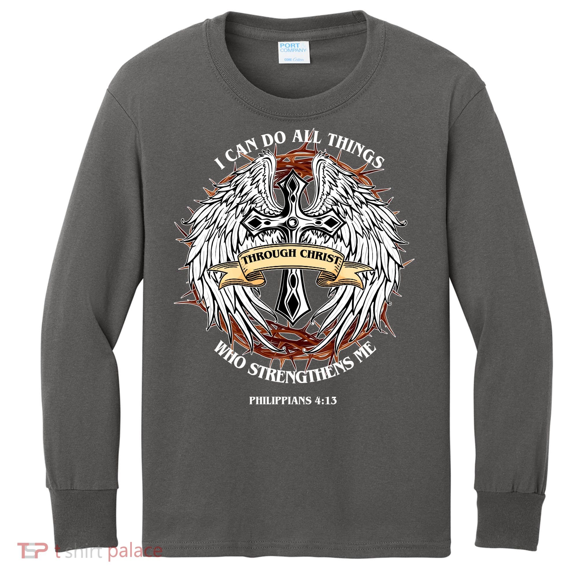 Philippians 4 13 I Can Do All Things Strengthens Me Kids Long Sleeve Shirt