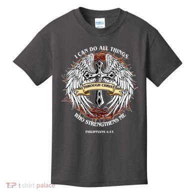 Philippians 4 13 I Can Do All Things Strengthens Me Kids T-Shirt