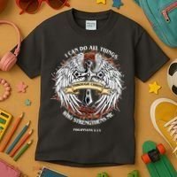 Philippians 4 13 I Can Do All Things Strengthens Me Kids T-Shirt thumb 3