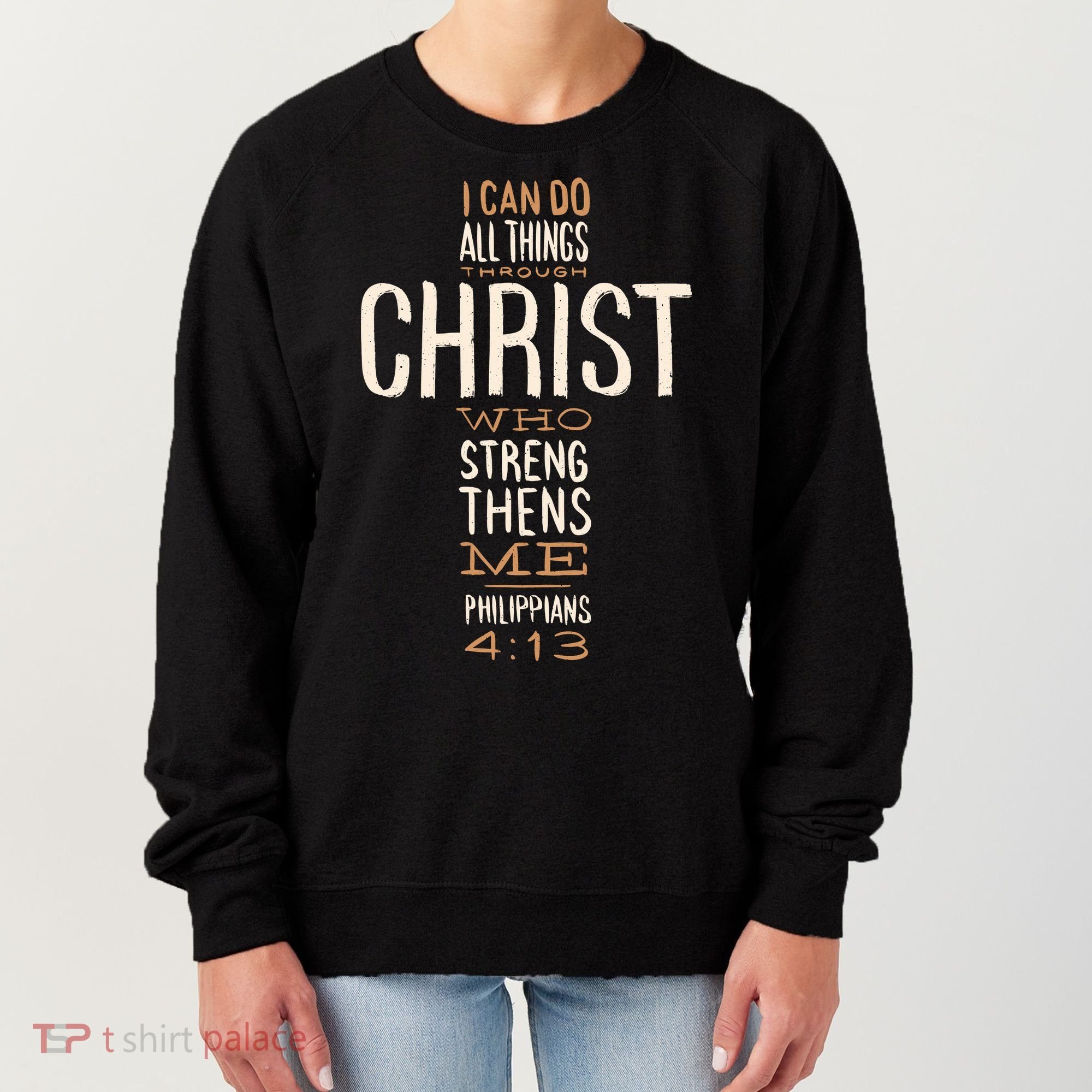 Philippians Bible Quote Cross Women's Sweatshirt