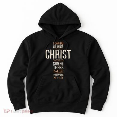Philippians Bible Quote Cross Hoodie