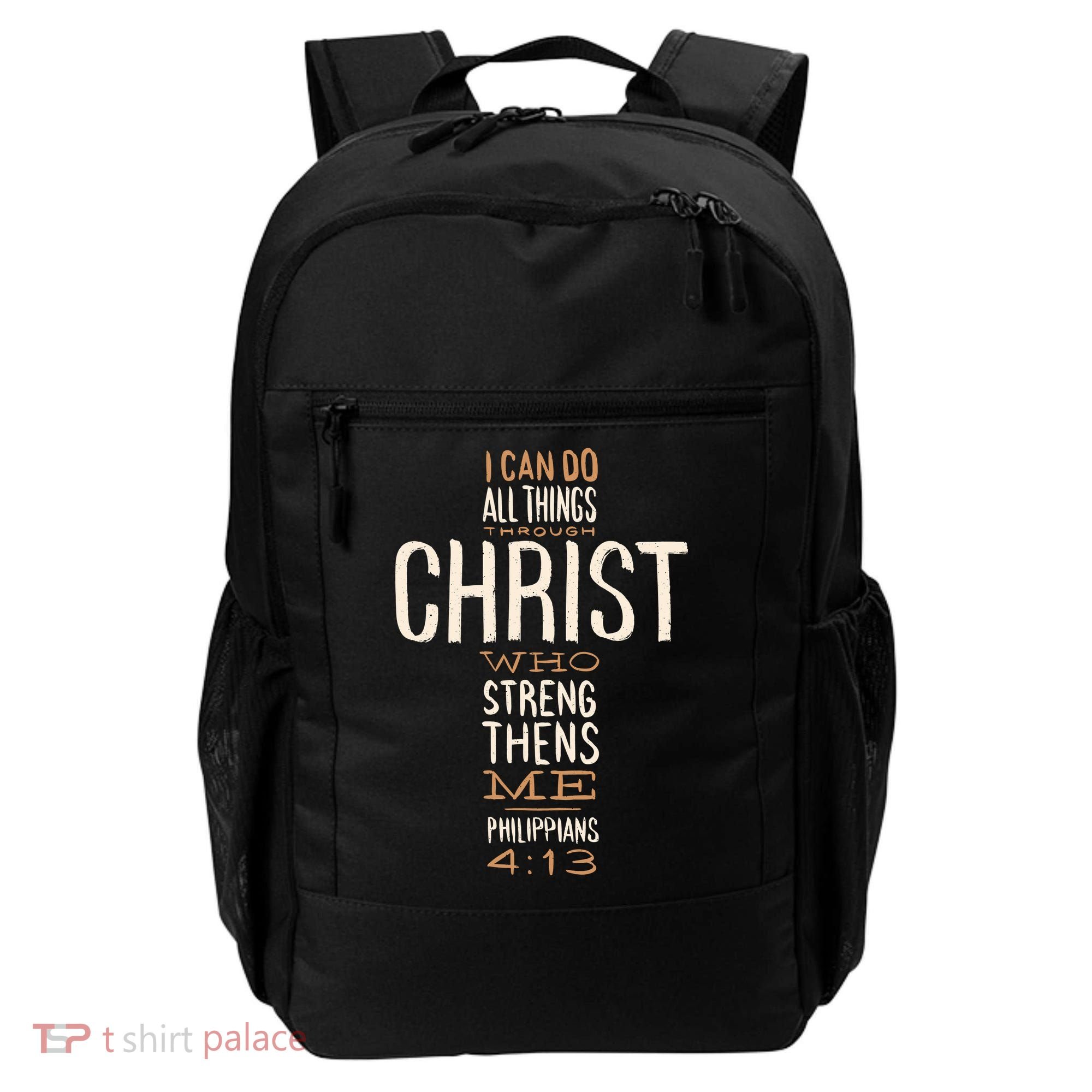 Philippians Bible Quote Cross Backpack