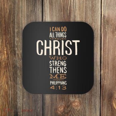 Philippians Bible Quote Cross Coaster