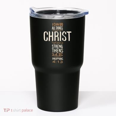 Philippians Bible Quote Cross Tumbler