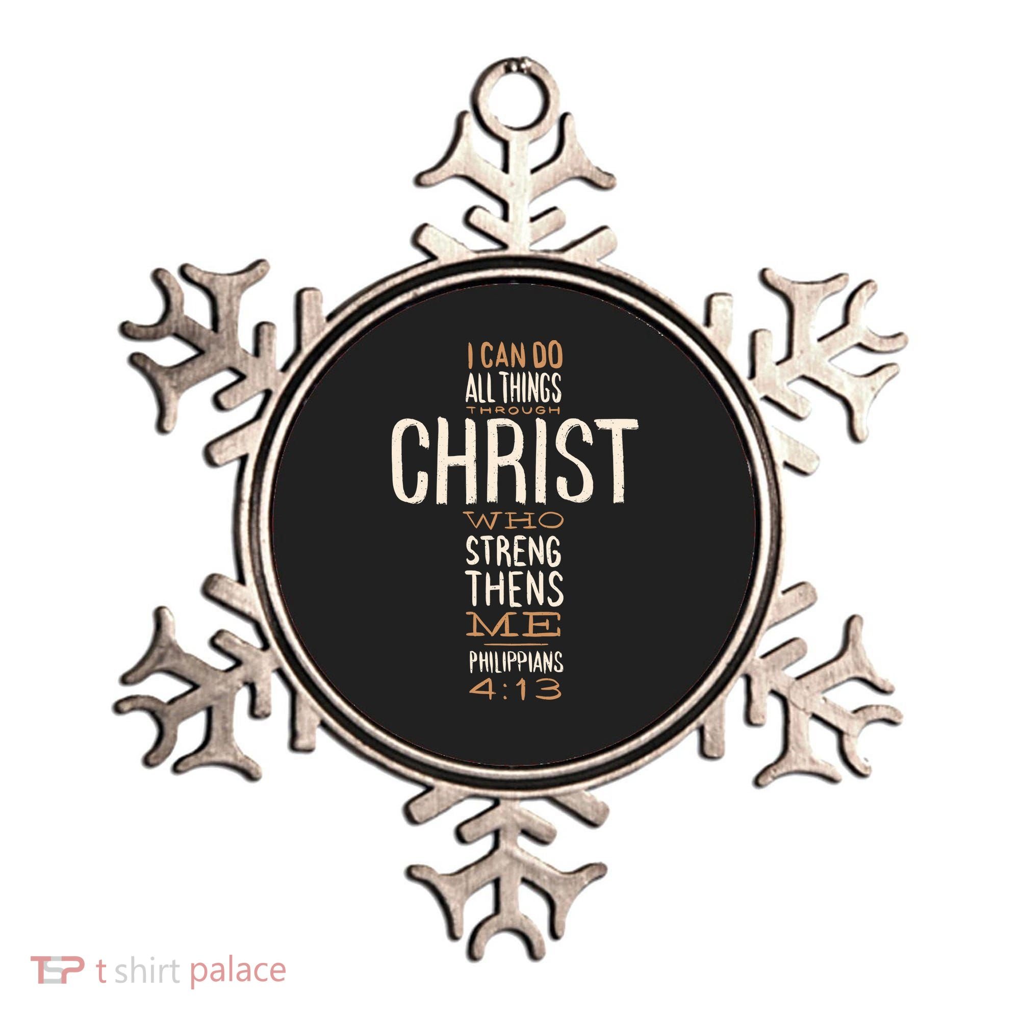 Philippians Bible Quote Cross Ornament