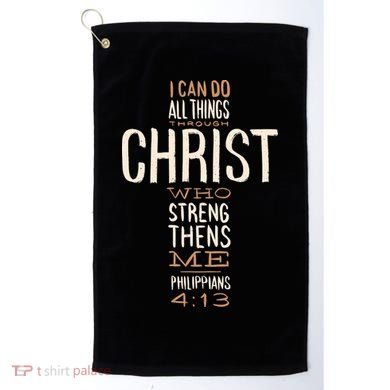 Philippians Bible Quote Cross Golf Towel