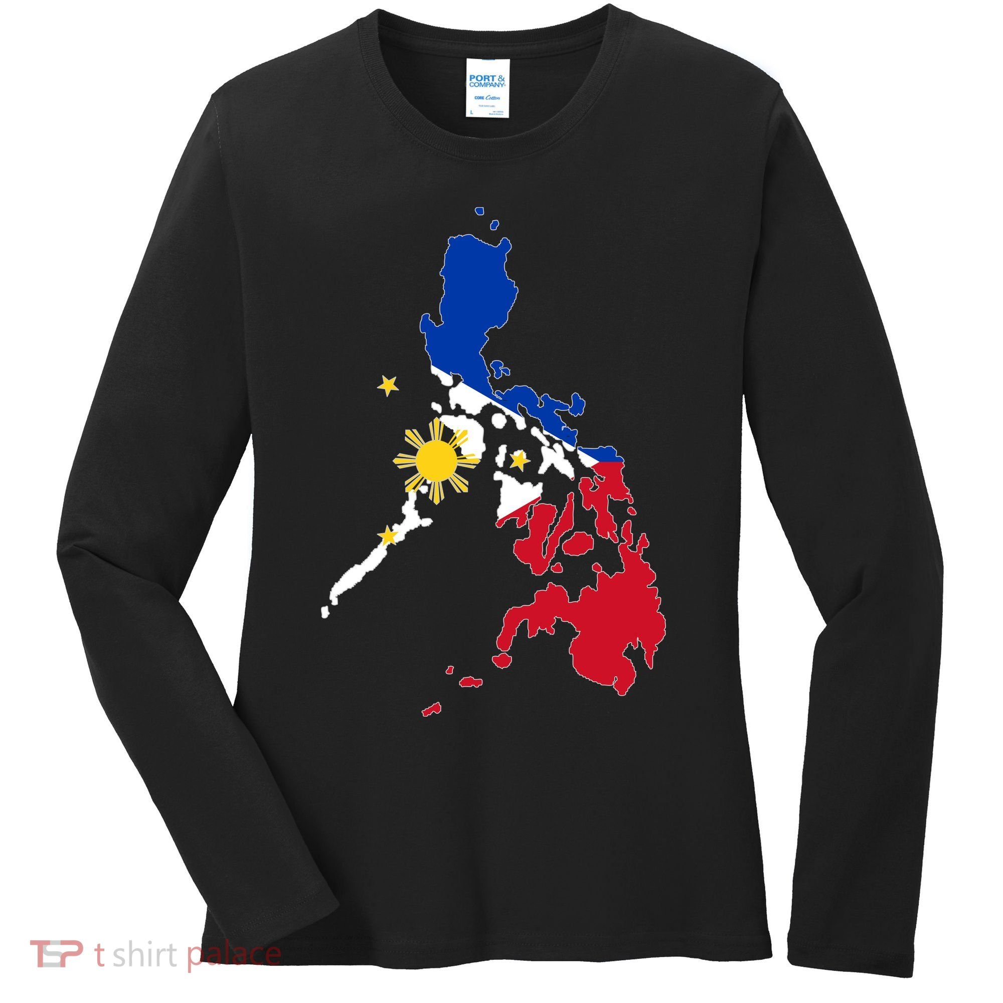 Philippines Map Flag Women's Long Sleeve Shirt