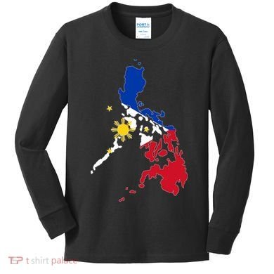 Philippines Map Flag Kids Long Sleeve Shirt