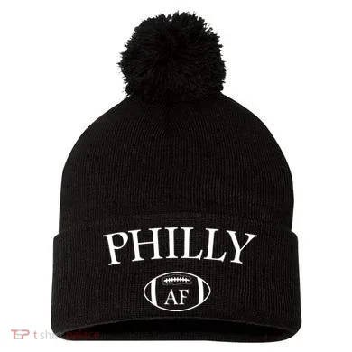 Philly AF Pom Pom 12in Knit Beanie