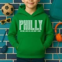 Philly Fan No One Likes Us We Don't Care Kids Hoodie thumb 2