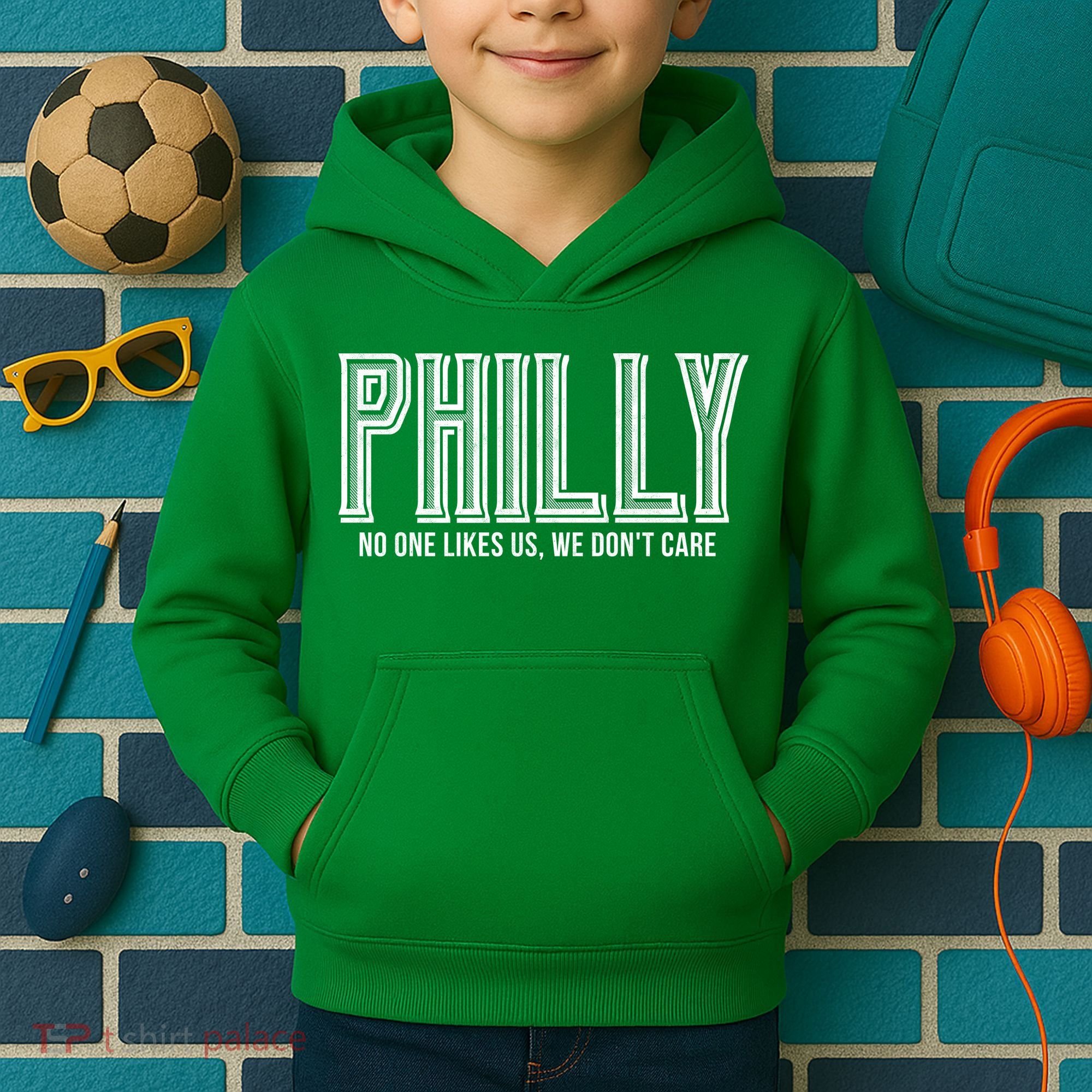 Philly Fan No One Likes Us We Don't Care Kids Hoodie