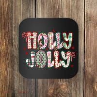 Preppy Holly Jolly Christmas Festive Coaster thumb 0