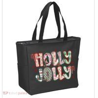 Preppy Holly Jolly Christmas Festive Tote Bag thumb 2
