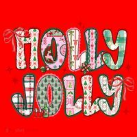 Preppy Holly Jolly Christmas Festive Santa Hat thumb 1