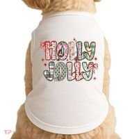 Preppy Holly Jolly Christmas Festive Doggie Tank thumb 0