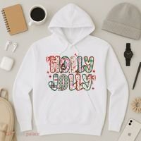 Preppy Holly Jolly Christmas Festive Hoodie thumb 3