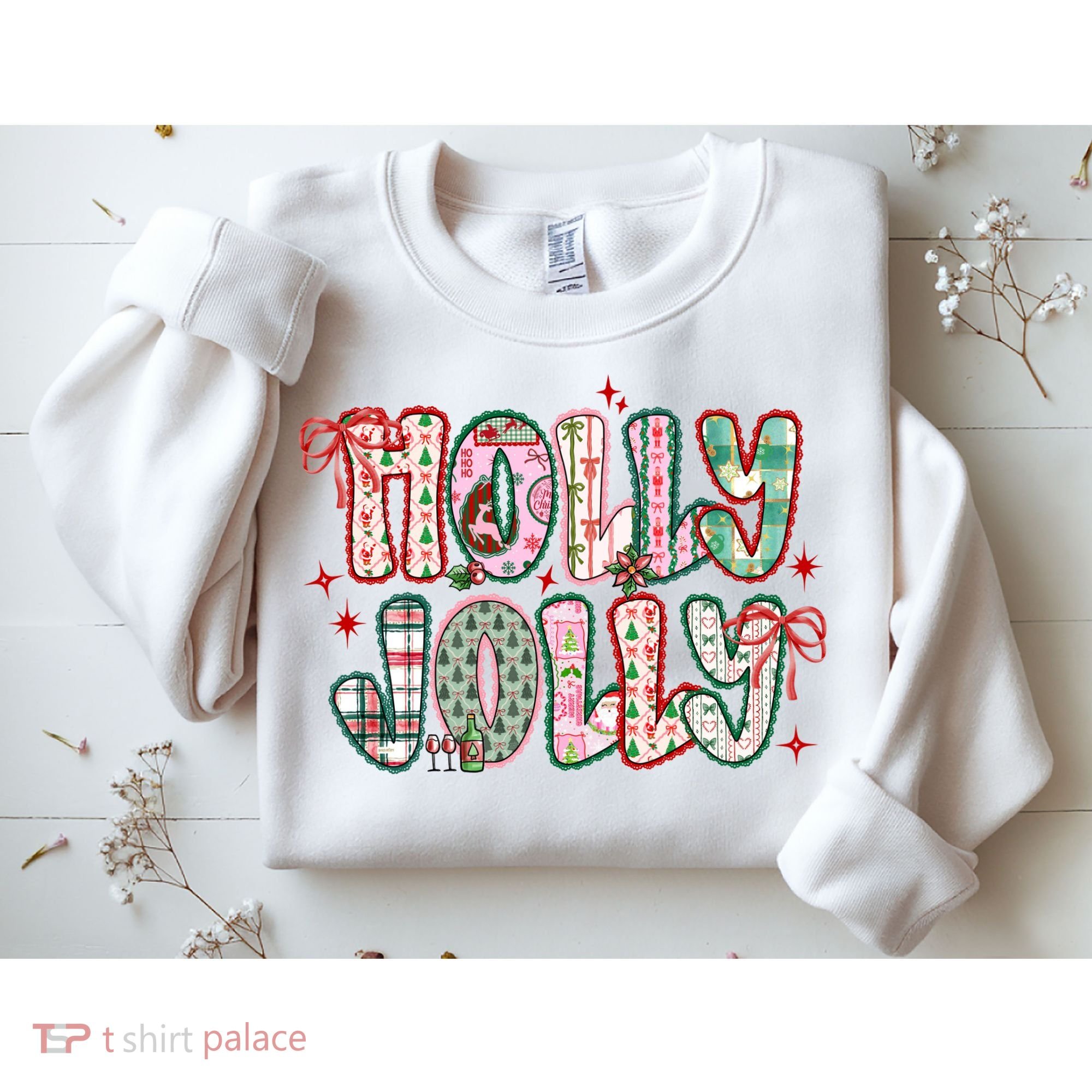Preppy Holly Jolly Christmas Festive Sweatshirt
