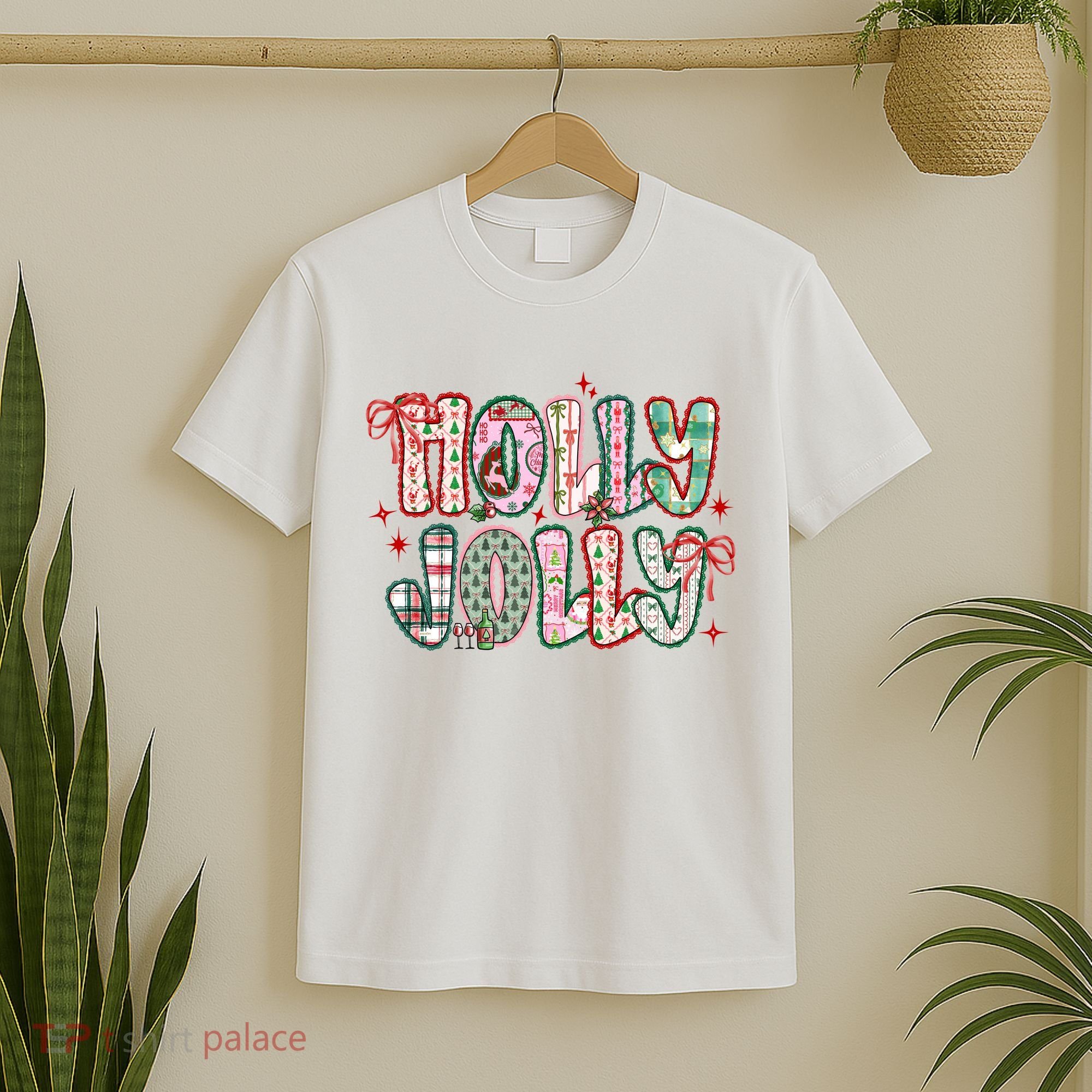 Preppy Holly Jolly Christmas Festive T-Shirt