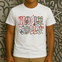 Preppy Holly Jolly Christmas Festive T-Shirt thumb 3