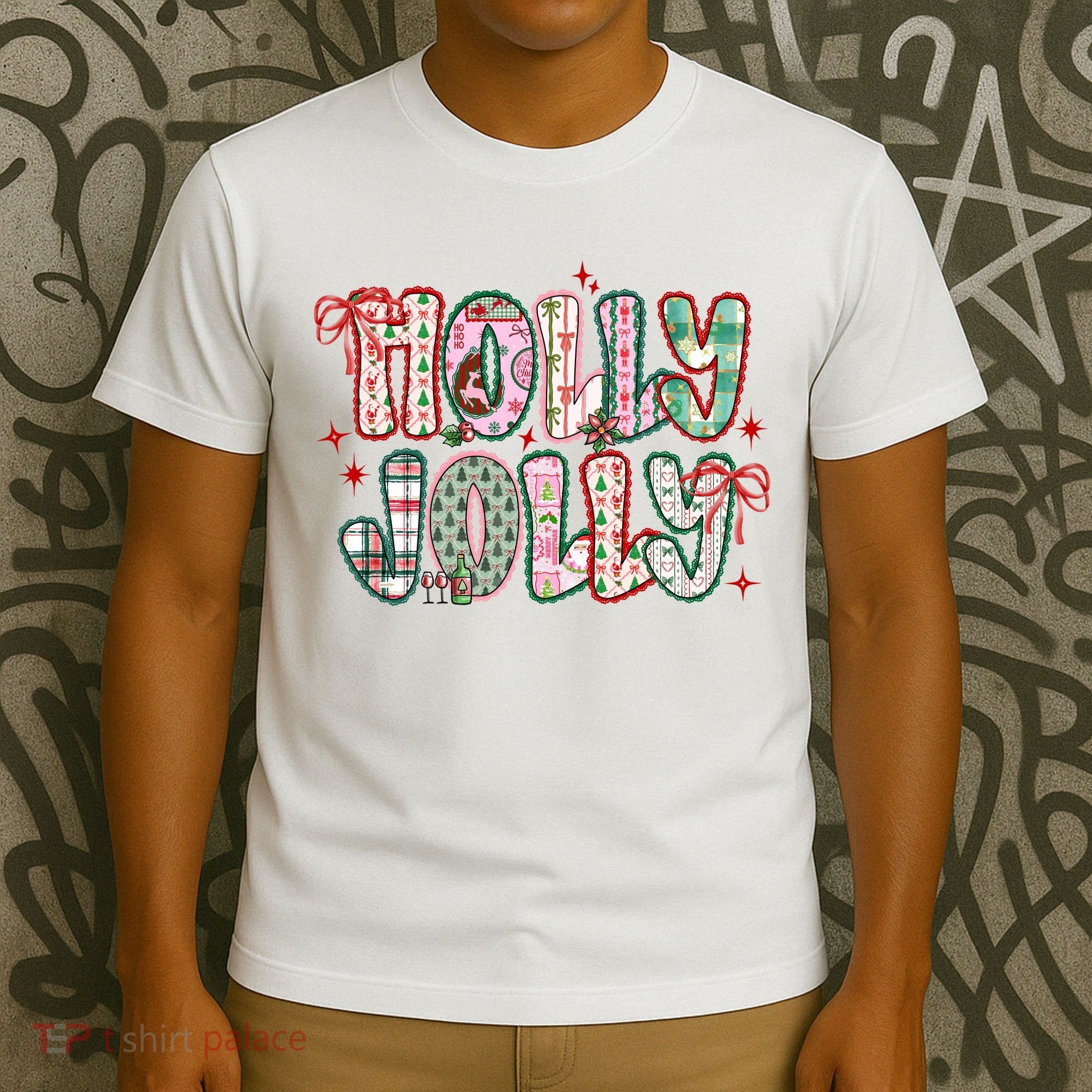 Preppy Holly Jolly Christmas Festive T-Shirt