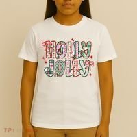 Preppy Holly Jolly Christmas Festive T-Shirt thumb 4