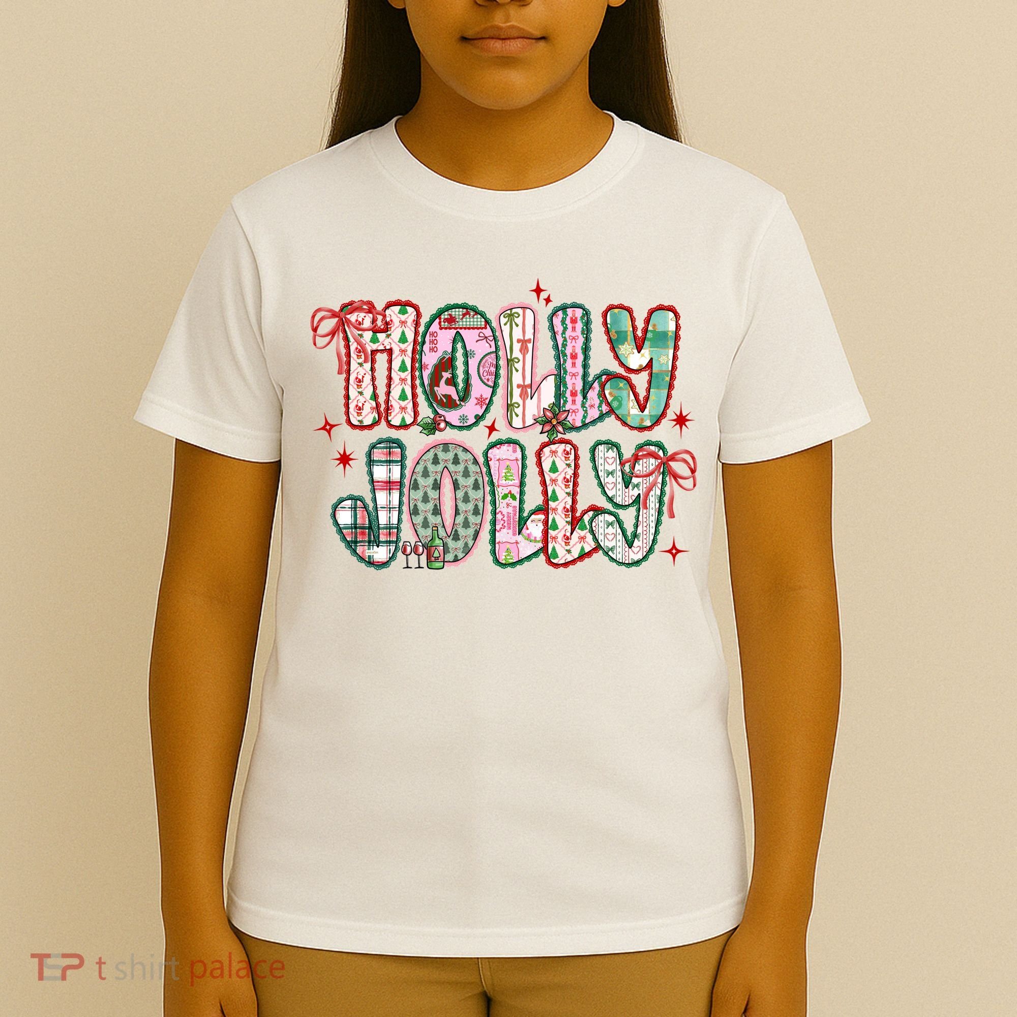 Preppy Holly Jolly Christmas Festive T-Shirt