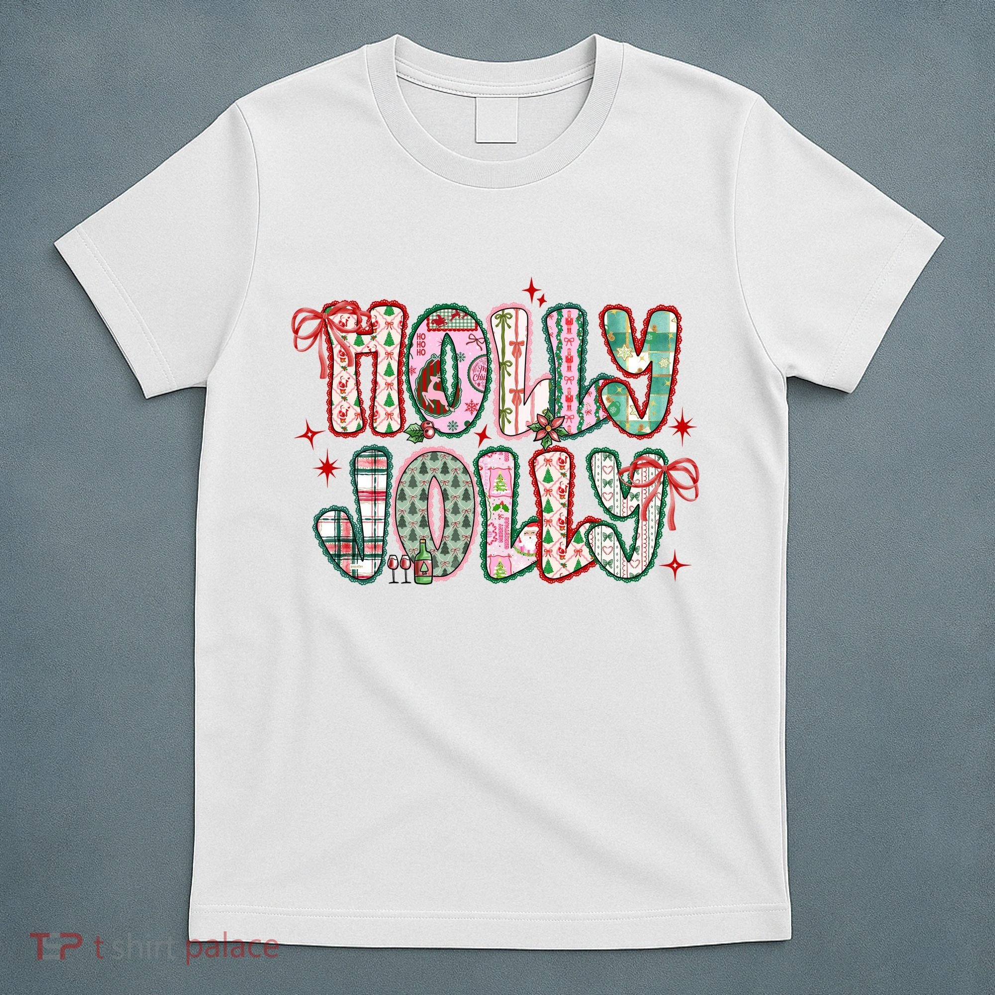 Preppy Holly Jolly Christmas Festive T-Shirt