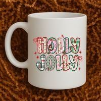 Preppy Holly Jolly Christmas Festive Coffee Mug thumb 2
