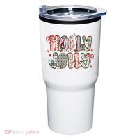 Preppy Holly Jolly Christmas Festive Tumbler thumb 0