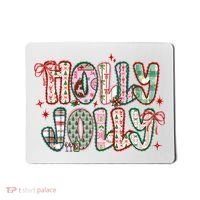 Preppy Holly Jolly Christmas Festive Mousepad thumb 0