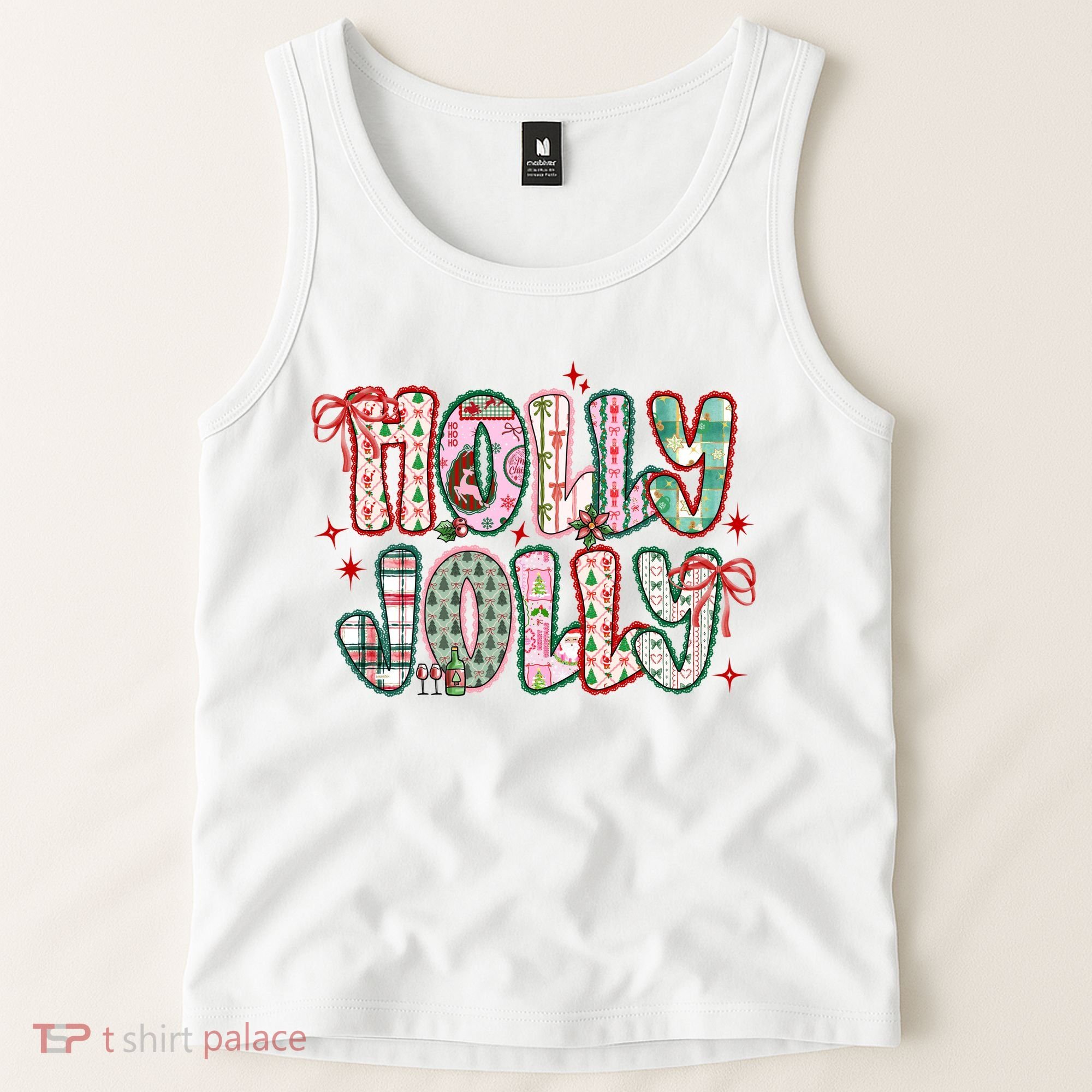 Preppy Holly Jolly Christmas Festive Tank Top