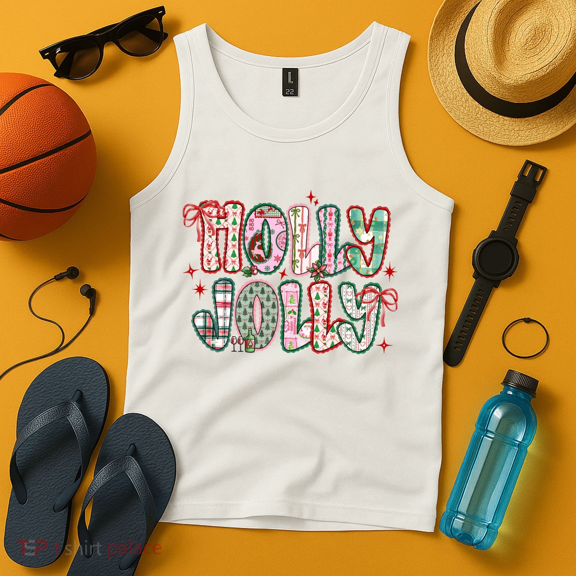 Preppy Holly Jolly Christmas Festive Tank Top