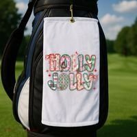 Preppy Holly Jolly Christmas Festive Golf Towel thumb 2