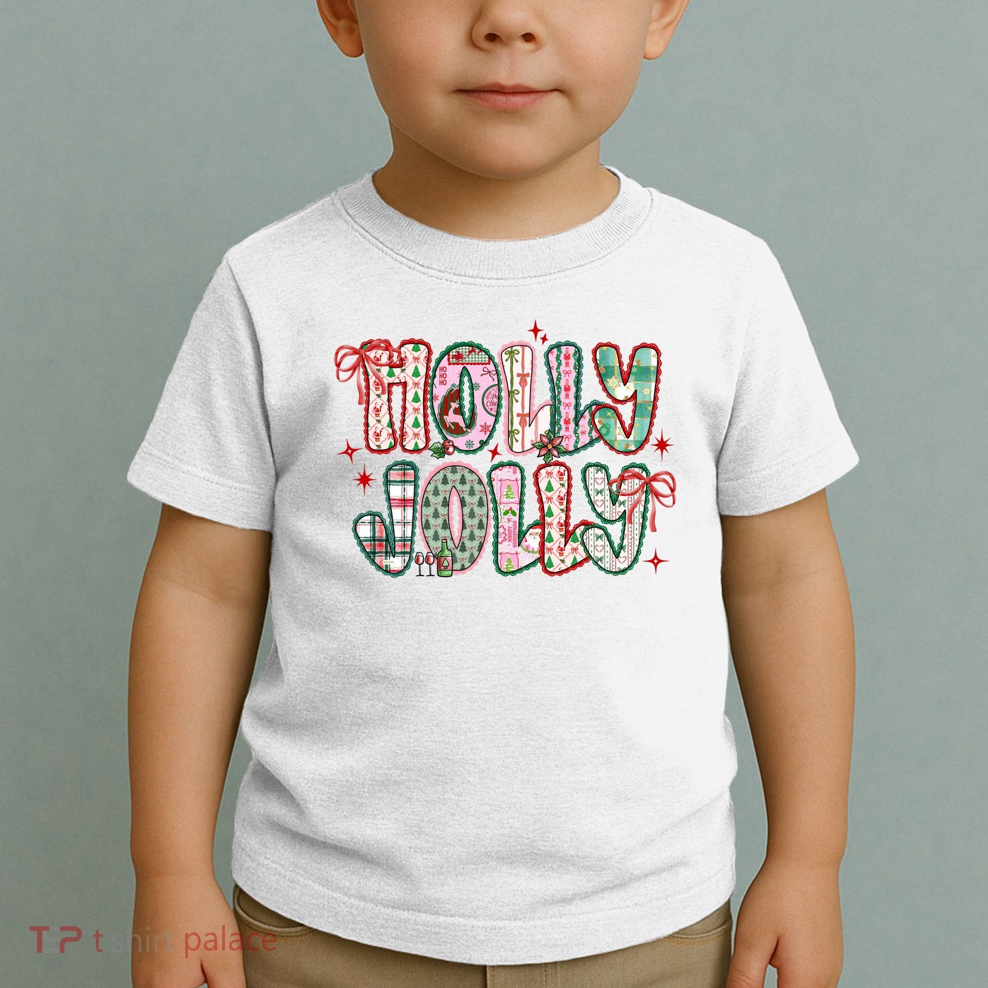 Preppy Holly Jolly Christmas Festive Toddler T-Shirt