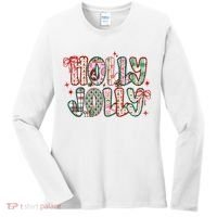 Preppy Holly Jolly Christmas Festive Women's Long Sleeve Shirt thumb 0