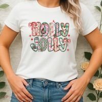 Preppy Holly Jolly Christmas Festive Women's T-Shirt thumb 2