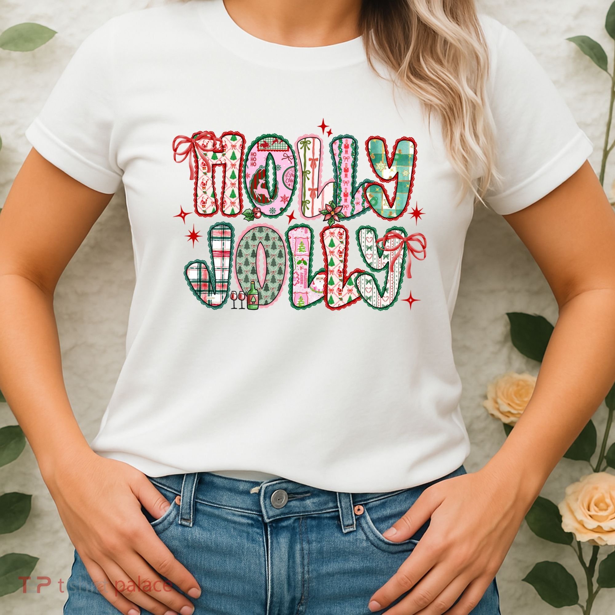 Preppy Holly Jolly Christmas Festive Women's T-Shirt