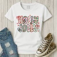 Preppy Holly Jolly Christmas Festive Women's T-Shirt thumb 3