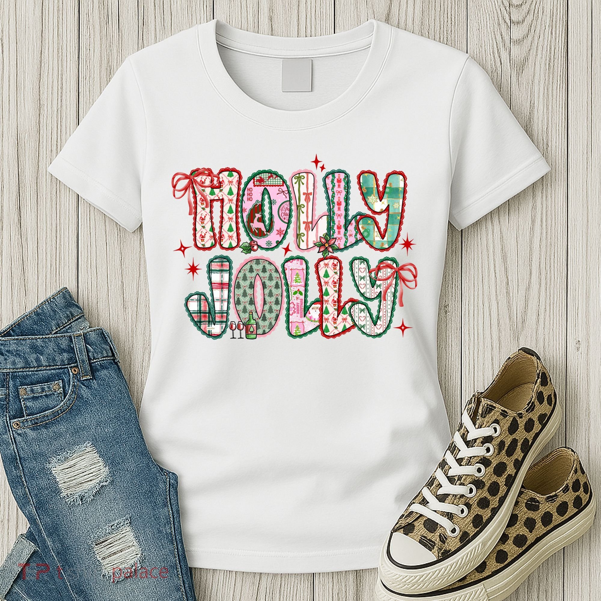 Preppy Holly Jolly Christmas Festive Women's T-Shirt