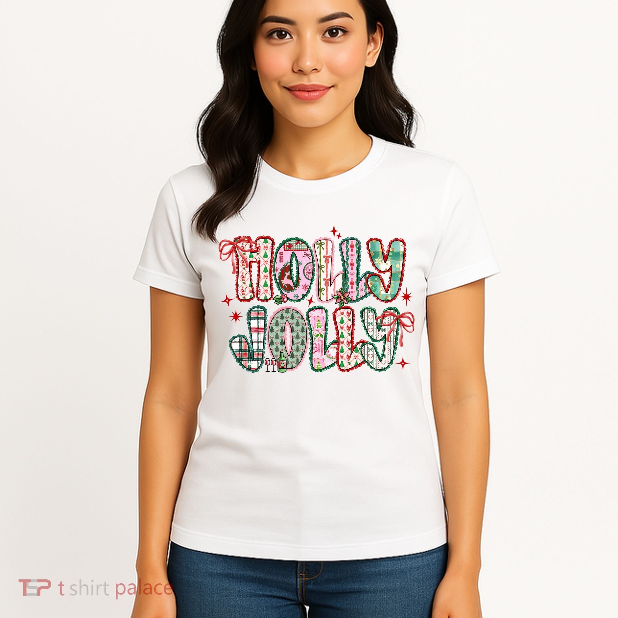 Preppy Holly Jolly Christmas Festive Women's T-Shirt