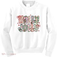 Preppy Holly Jolly Christmas Festive Kids Sweatshirt thumb 0