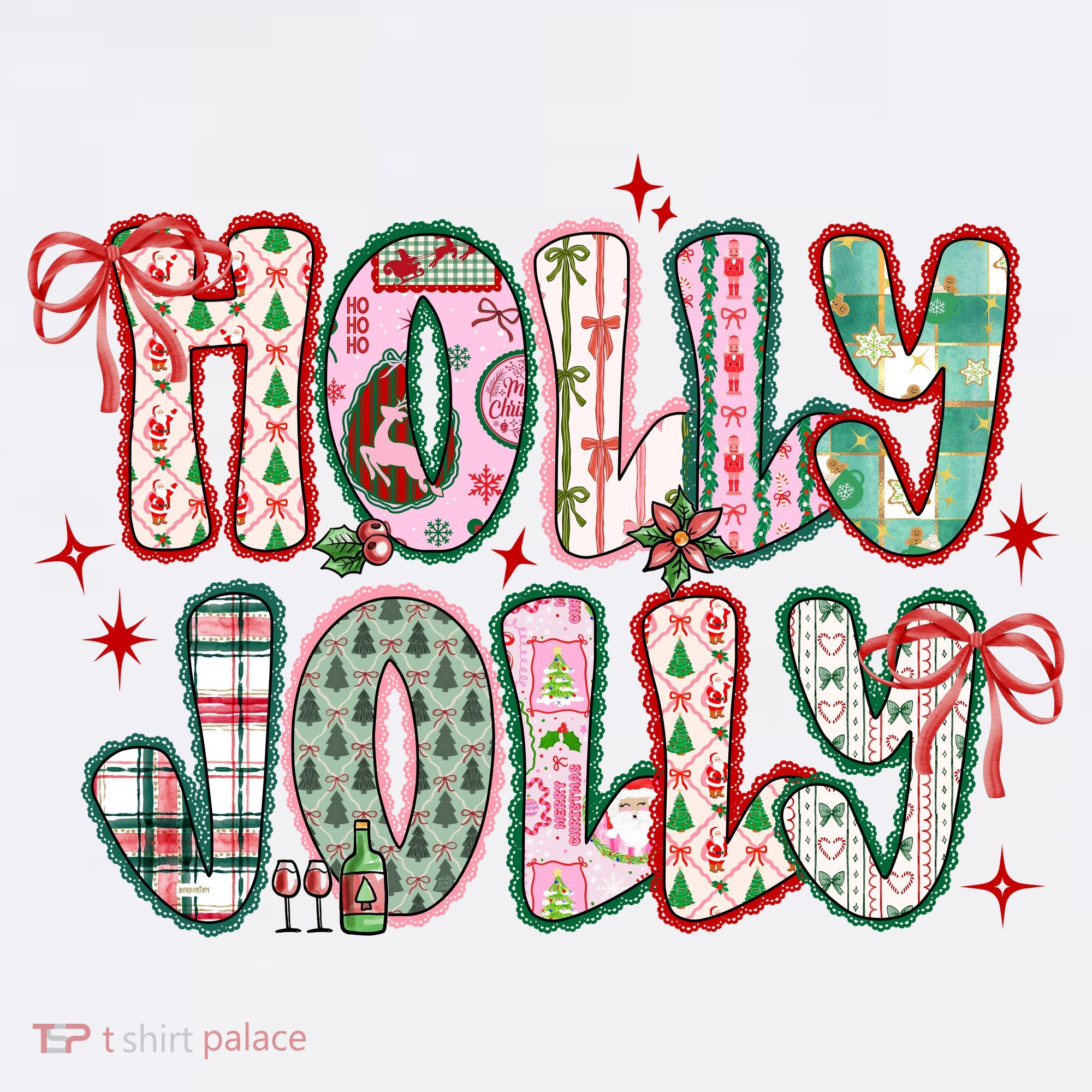 Preppy Holly Jolly Christmas Festive Kids Sweatshirt