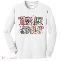 Preppy Holly Jolly Christmas Festive Kids Long Sleeve Shirt thumb 0