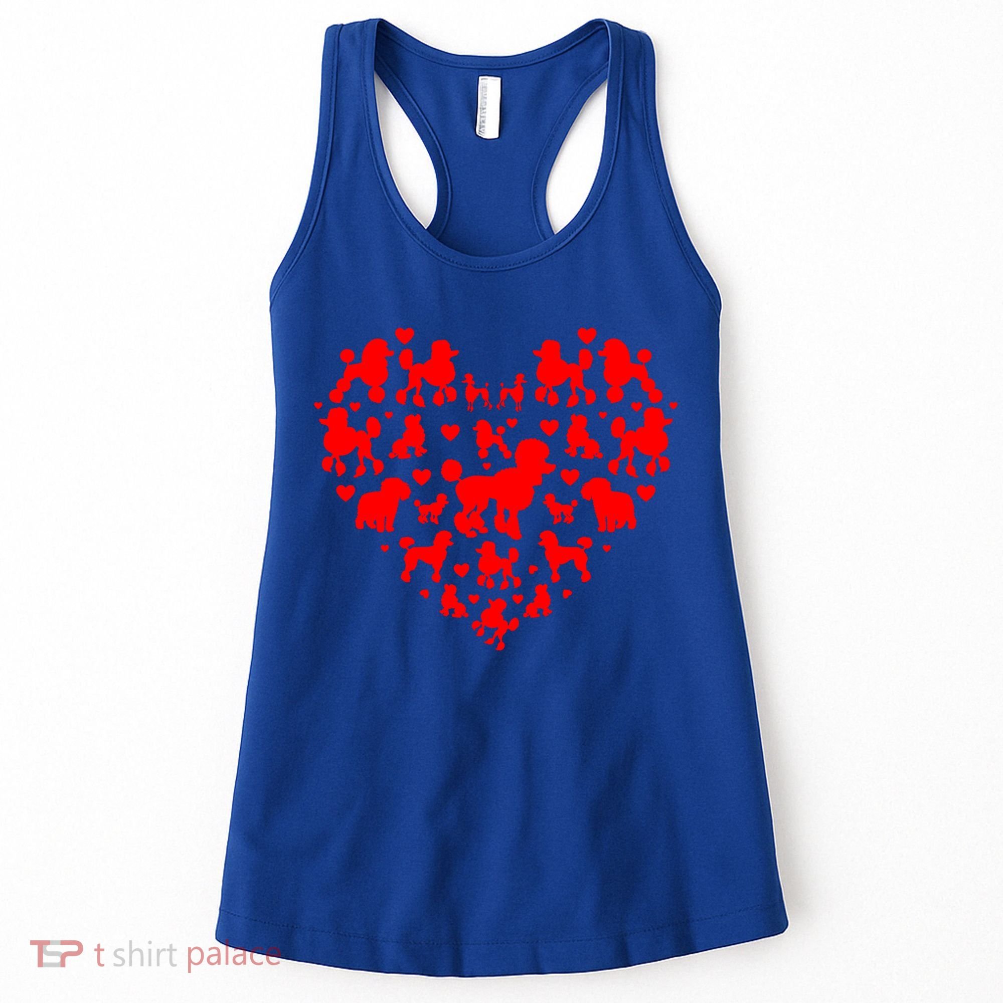 Poodles Hearts Love Dog Lover Valentines Day Funny Gift Women's Tank Top