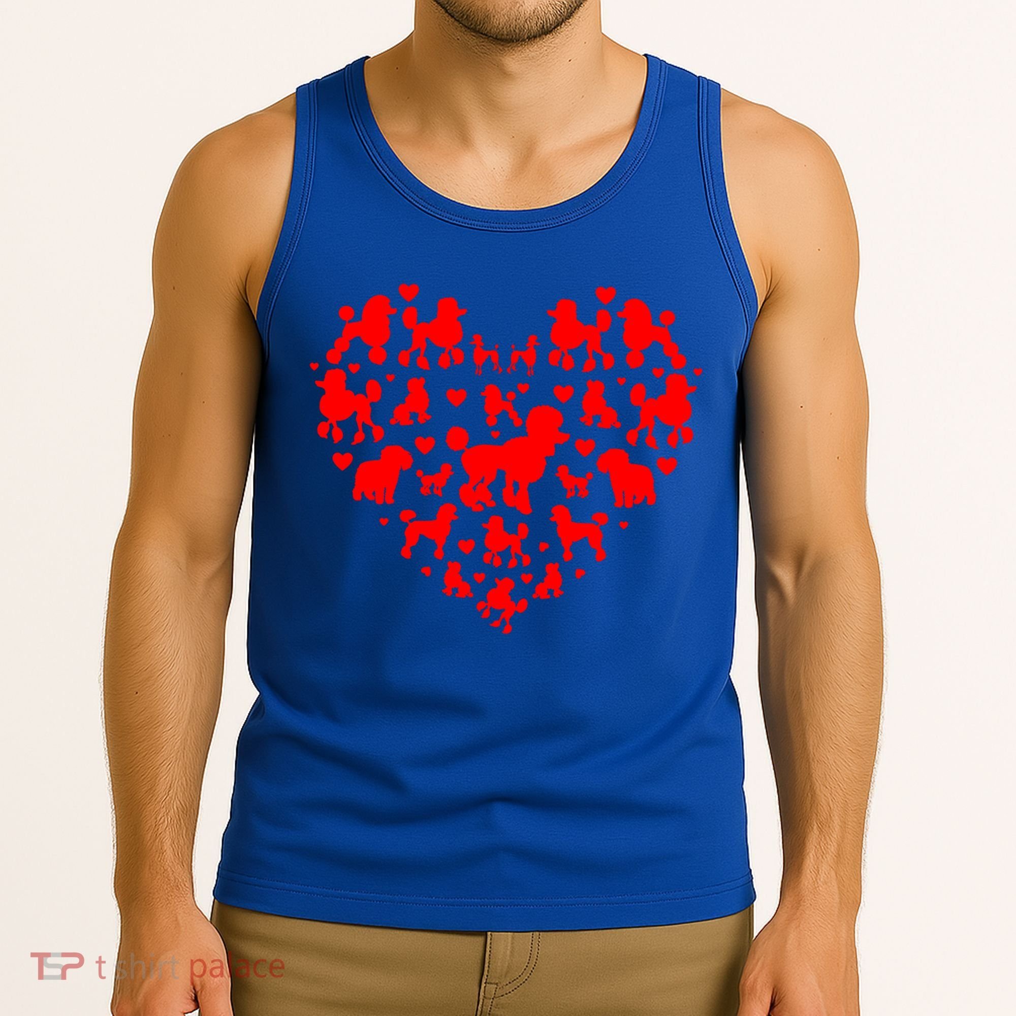 Poodles Hearts Love Dog Lover Valentines Day Funny Gift Tank Top