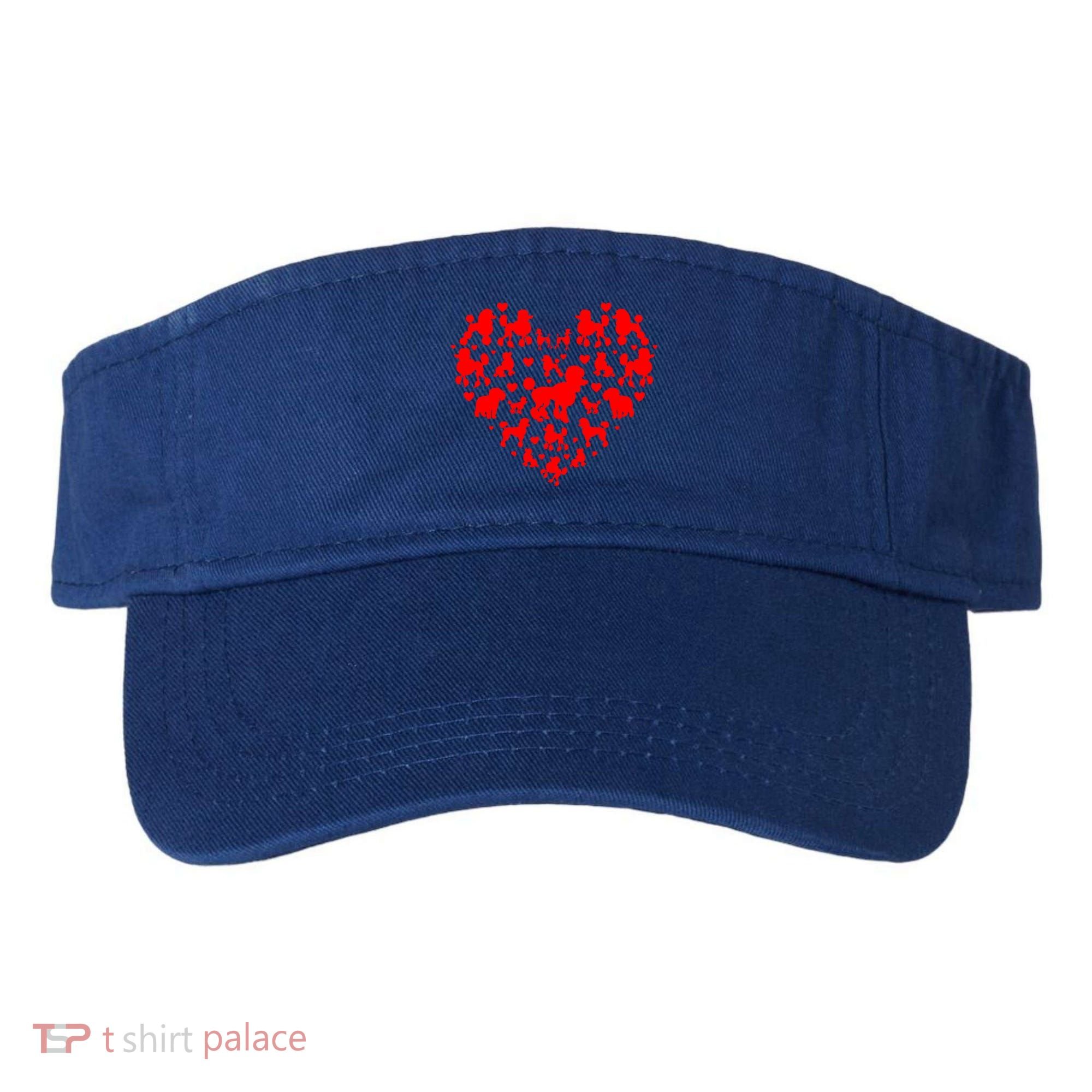 Poodles Hearts Love Dog Lover Valentines Day Funny Gift Visor