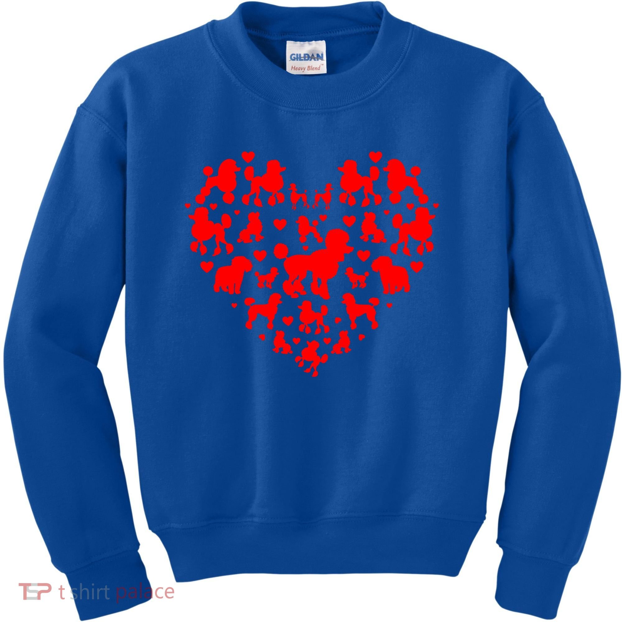 Poodles Hearts Love Dog Lover Valentines Day Funny Gift Kids Sweatshirt