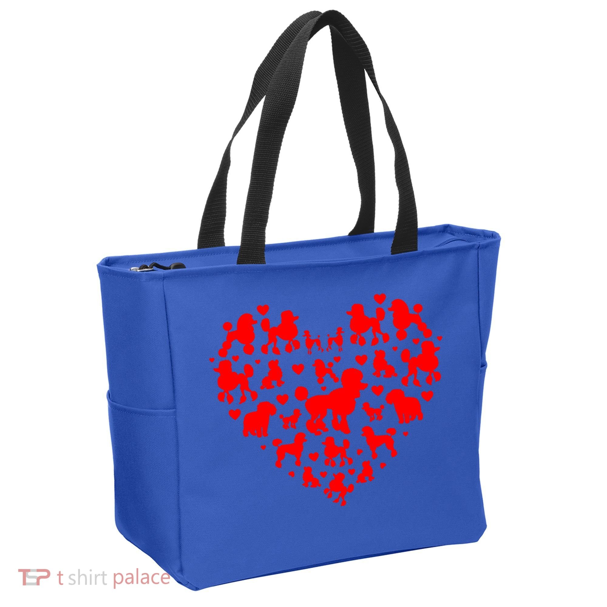 Poodles Hearts Love Dog Lover Valentines Day Funny Gift Tote Bag