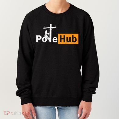 Pole Hub Lineman Line Worker Utility Pole Funny Lineman Fun Women's Sweatshirt