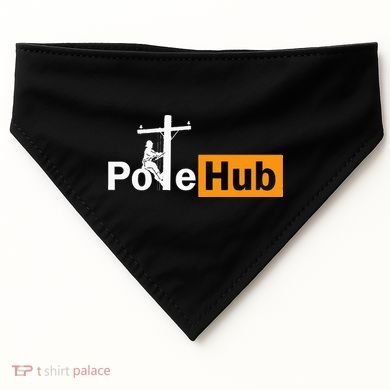 Pole Hub Lineman Line Worker Utility Pole Funny Lineman Fun USA-Made Doggie Bandana